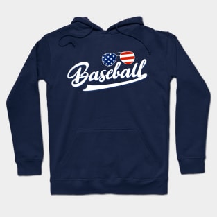 Baseball American Flag Sunglasses Hoodie